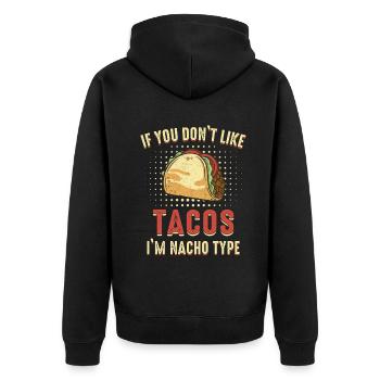 Taco Tacos Mexican Food Mexico - Unisex Premium Organic Zip Hoodie - black - Back - Nico (187cm)