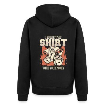 Poker Casino Texas Hold'em Poker Players - Unisex Premium Organic Zip Hoodie - black - Back - Nico (187cm)