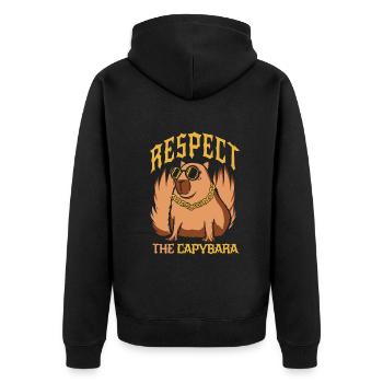 Capybara Rongeur Animal - Veste à capuche bio Premium Unisexe - noir - Dos - Nico (187cm)