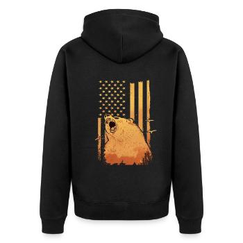 Bear Grizzly Bear Brown Bear Bears - Unisex Premium Organic Zip Hoodie - black - Back - Nico (187cm)