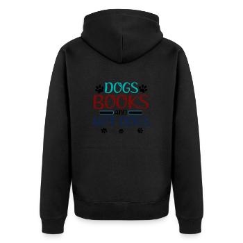 Dog Lover Cadeaux Chiens Livres et Hot-Dogs - Veste à capuche bio Premium Unisexe - noir - Dos - Nico (187cm)