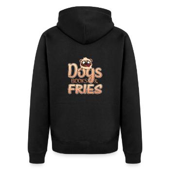 Dog Lover Cadeau Chiens Livres et Fries Reader Cadeau - Veste à capuche bio Premium Unisexe - noir - Dos - Nico (187cm)