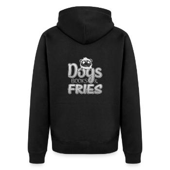 Dog Lover Cadeaux Chiens Livres et Frites Lecteur Cadeaux - Veste à capuche bio Premium Unisexe - noir - Dos - Nico (187cm)