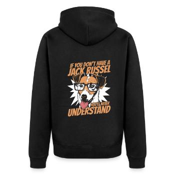 Jack Russell Terrier Dog Dog Owner - Unisex Premium Organic Zip Hoodie - black - Back - Nico (187cm)