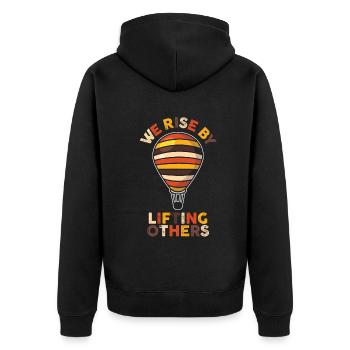 Nous nous levons en soulevant d’autres citations inspirantes - Veste à capuche bio Premium Unisexe - noir - Dos - Nico (187cm)