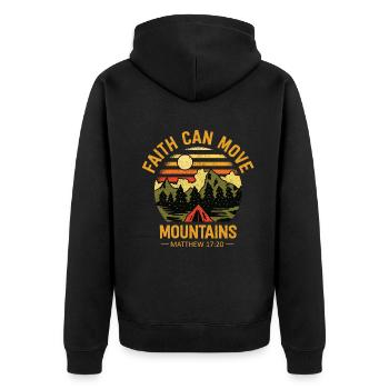 Christian Faith Can Move Mountains Jesus Christ - Unisex Premium Organic Zip Hoodie - black - Back - Nico (187cm)