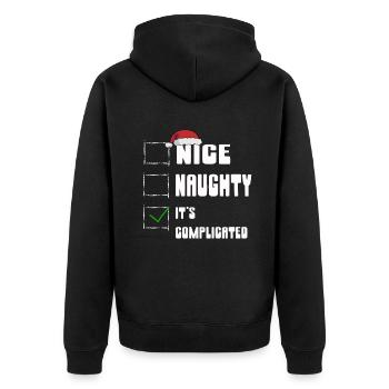 Nice Naughty C’est compliqué Liste de Noël Père Noël - Veste à capuche bio Premium Unisexe - noir - Dos - Nico (187cm)