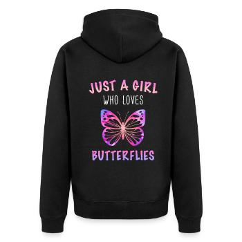 Papillon Monarque Papillon Papillon Colorés - Veste à capuche bio Premium Unisexe - noir - Dos - Nico (187cm)