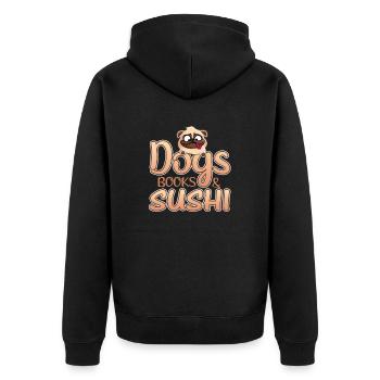 Dog Lover Cadeaux Chiens Livres et Sushis - Veste à capuche bio Premium Unisexe - noir - Dos - Nico (187cm)