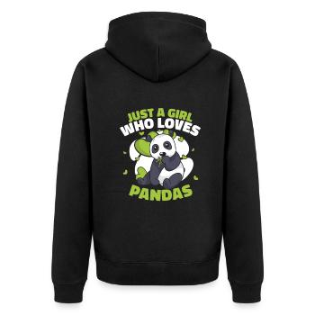 Panda Bear Panda Animal Pandas - Veste à capuche bio Premium Unisexe - noir - Dos - Nico (187cm)