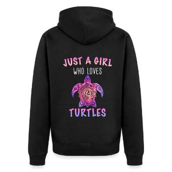Turtle Sea Turtle Turtle Animal - Unisex Premium Organic Zip Hoodie - black - Back - Nico (187cm)