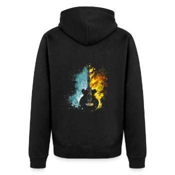 Guitar Guitarist Musician Acoustic Guitar Instruments - Unisex Premium Organic Zip Hoodie - black - Back - Nico (187cm)