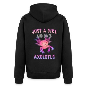 Poisson axolotl - Veste à capuche bio Premium Unisexe - noir - Dos - Nico (187cm)