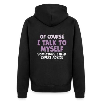 Bien sûr, je me parle à moi-même parfois besoin d’un expert - Veste à capuche bio Premium Unisexe - noir - Dos - Nico (187cm)