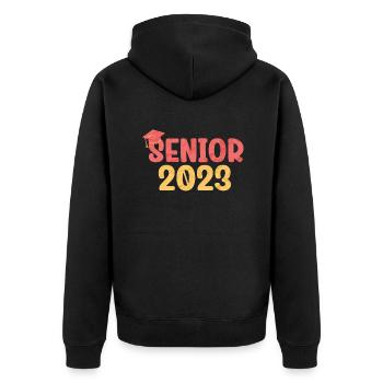 Senior 2023 Dabbing Dab of 2023 Seniors Graduation - Unisex Premium Bio Zip Hoodie - Schwarz - Hinten - Nico (187cm)