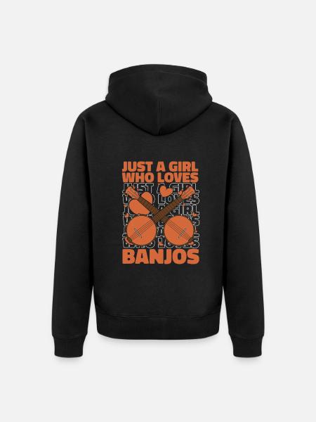 Banjo Instrument - Unisex Premium Organic Zip Hoodie - black