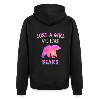 Bear Grizzly Bear Brown Bear Bears - Unisex Premium Organic Zip Hoodie - black - Back - Nico (187cm)