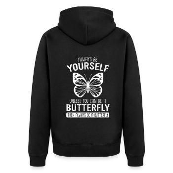 Butterfly Monarch Butterfly Colorful Butterflies - Unisex Premium Organic Zip Hoodie - black - Back - Nico (187cm)