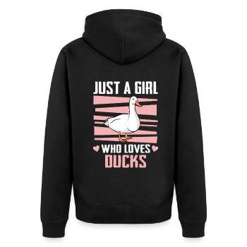 Canard Canards Oiseau Animal Charlatan - Veste à capuche bio Premium Unisexe - noir - Dos - Nico (187cm)