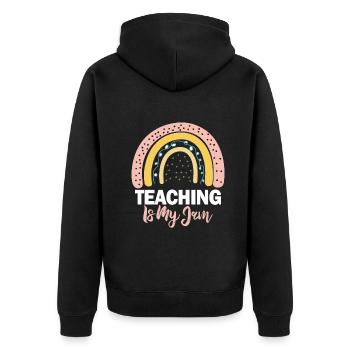 Teaching Is My Jam School Teacher Appreciation - Unisex Premium Organic Zip Hoodie - black - Back - Nico (187cm)