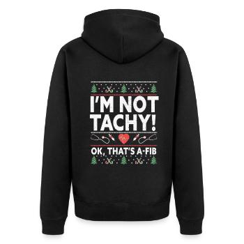Je ne suis pas Tachy! Ok, c’est A-Fib Nurse Ugly - Veste à capuche bio Premium Unisexe - noir - Dos - Nico (187cm)