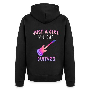 Guitar Guitarist Musician Acoustic Guitar Instruments - Unisex Premium Organic Zip Hoodie - black - Back - Nico (187cm)