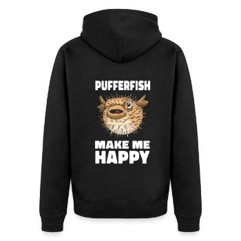 Poisson-globe Poisson-globe Poisson océan Animal - Veste à capuche bio Premium Unisexe - noir - Dos - Nico (187cm)