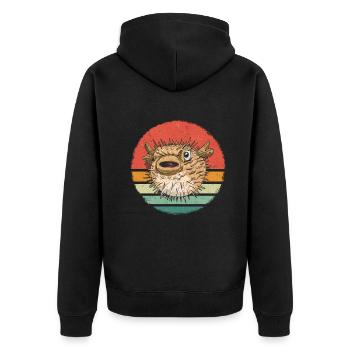 Poisson-globe Poisson-globe Poisson océan Animal - Veste à capuche bio Premium Unisexe - noir - Dos - Nico (187cm)