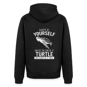 Turtle Sea Turtle Turtle Animal - Unisex Premium Organic Zip Hoodie - black - Back - Nico (187cm)