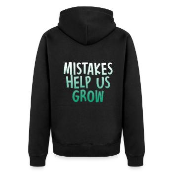 Mistakes Help Us Grow Back To School Motivational - Unisex Premium Organic Zip Hoodie - black - Back - Nico (187cm)