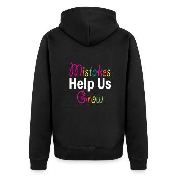 Mistakes Help Us Grow Back To School Motivational - Unisex Premium Organic Zip Hoodie - black - Back - Nico (187cm)