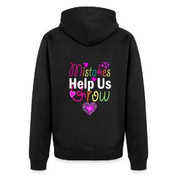 Mistakes Help Us Grow Back To School Motivational - Unisex Premium Bio Zip Hoodie - Schwarz - Hinten - Nico (187cm)