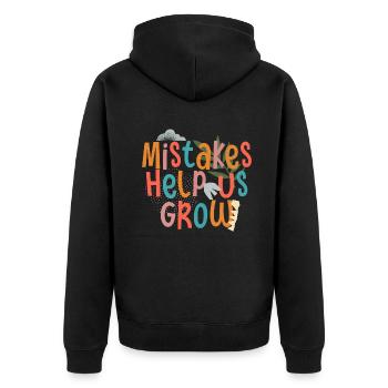 Mistakes Help Us Grow Back To School Motivational - Unisex Premium Bio Zip Hoodie - Schwarz - Hinten - Nico (187cm)