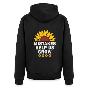 Mistakes Help Us Grow Back To School Motivational - Unisex Premium Bio Zip Hoodie - Schwarz - Hinten - Nico (187cm)
