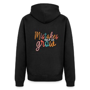 Mistakes Help Us Grow Back To School Motivational - Unisex Premium Bio Zip Hoodie - Schwarz - Hinten - Nico (187cm)