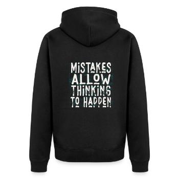 Mistakes Allow Thinking To Happen School Math - Unisex Premium Organic Zip Hoodie - black - Back - Nico (187cm)