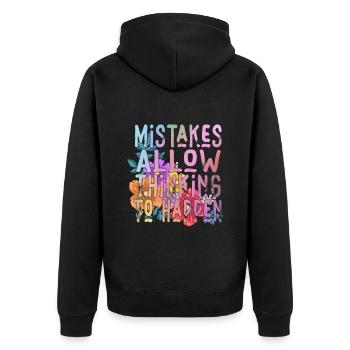 Mistakes Allow Thinking To Happen School Math - Unisex Premium Organic Zip Hoodie - black - Back - Nico (187cm)