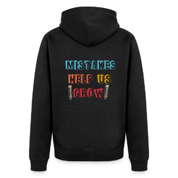 Mistakes Help Us Grow Back To School Motivational - Unisex Premium Organic Zip Hoodie - black - Back - Nico (187cm)