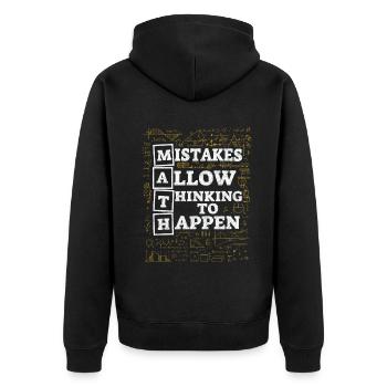 Mistakes Allow Thinking To Happen School Math - Unisex Premium Organic Zip Hoodie - black - Back - Nico (187cm)