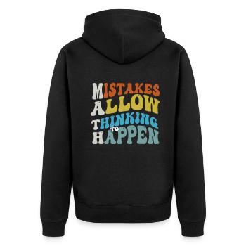 Mistakes Allow Thinking To Happen School Math - Unisex Premium Organic Zip Hoodie - black - Back - Nico (187cm)