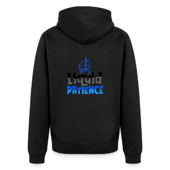 Caffeine Lover Gift Liquid Patience Coffee - Unisex Premium Organic Zip Hoodie - black - Back - Nico (187cm)