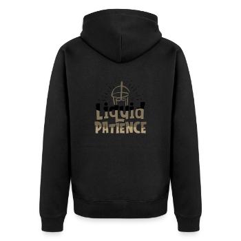 Caffeine Lover Gifts Liquid Patience Coffee - Unisex Premium Organic Zip Hoodie - black - Back - Nico (187cm)