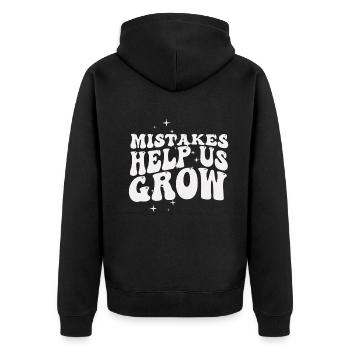 Mistakes Help Us Grow Back To School Motivational - Unisex Premium Organic Zip Hoodie - black - Back - Nico (187cm)