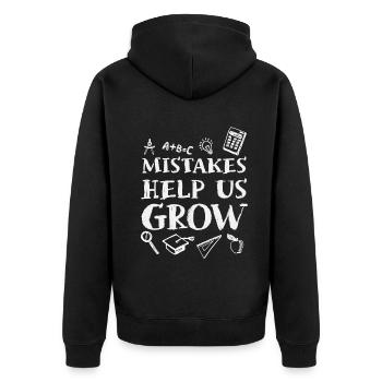 Mistakes Help Us Grow Back To School Motivational - Unisex Premium Organic Zip Hoodie - black - Back - Nico (187cm)