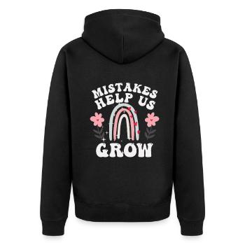 Mistakes Help Us Grow Back To School Motivational - Unisex Premium Organic Zip Hoodie - black - Back - Nico (187cm)