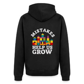 Mistakes Help Us Grow Back To School Motivational - Unisex Premium Organic Zip Hoodie - black - Back - Nico (187cm)