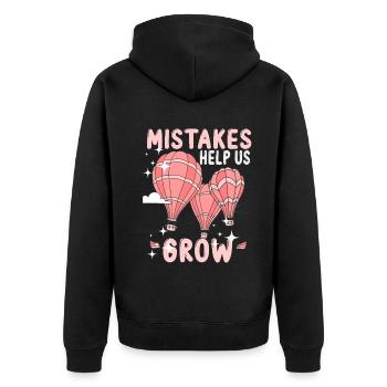 Mistakes Help Us Grow Back To School Motivational - Unisex Premium Organic Zip Hoodie - black - Back - Nico (187cm)