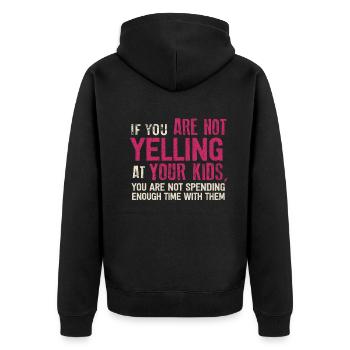 Daddy Mommy Yelling Of The Birthday Kids Matching - Unisex Premium Bio Zip Hoodie - Schwarz - Hinten - Nico (187cm)
