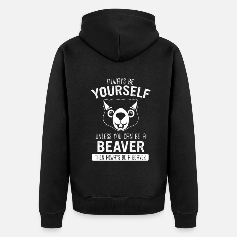 Beaver Animal - Veste à capuche bio Premium Unisexe - noir