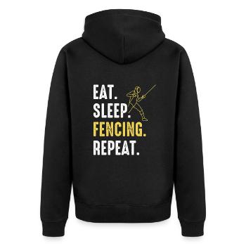 Fencing fencers - Unisex Premium Organic Zip Hoodie - black - Back - Nico (187cm)